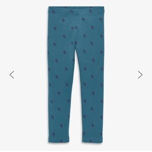 Primary Teal Leggings with Black Lightning Print